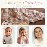 Ultra Soft Muslin Baby Blanket Set - Coffee Checkered