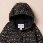 Lightweight Water-Resistant Girls' Puffer Jacket - Black Stars