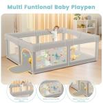 Baby Playpen with Gate for Infants and Toddlers