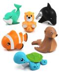 Marine Mold-Free Bath Toys, 6 Pack Set