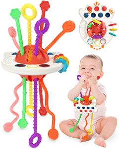 Yetonamr Silicone Pull String Teething Toy for Babies