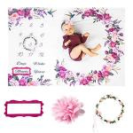 Baby Girl Monthly Milestone Blanket - Floral Design