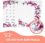 Baby Girl Monthly Milestone Blanket - Floral Design