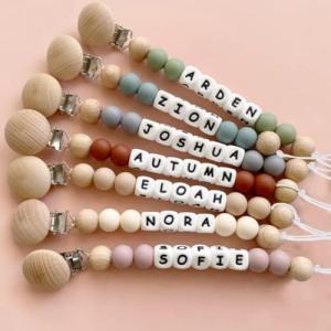 Personalized Silicone Pacifier Clip for Baby