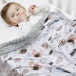 Soft Unisex Baby Blanket with Fox Design, 30x40inch