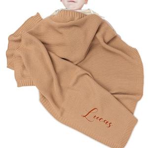 Custom Organic Cotton Baby Blanket with Name