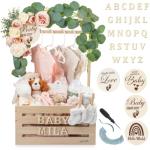 Customizable Wooden Baby Shower Crate and Basket