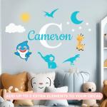 Personalized Name Vinyl Wall Decal for Nursery