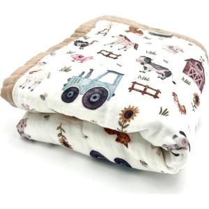 Organic Cotton Muslin Baby Blanket for Swaddling