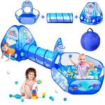 PigPigPen 3-in-1 Play Tent with Tunnel & Ball Pit