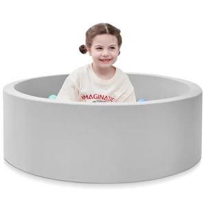SHJADE Soft Foam Ball Pit for Toddlers, Grey