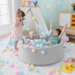 SHJADE Soft Foam Ball Pit for Toddlers, Grey