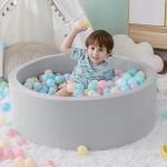 SHJADE Soft Foam Ball Pit for Toddlers, Grey