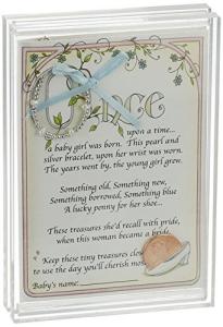 Personalized Silver and Pearl Baby Bracelet