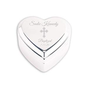 Personalized Heart Jewelry Box for Baby Baptism