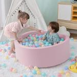 Pink Foam Ball Pit for Toddlers, 35.4
