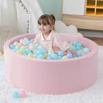 Pink Foam Ball Pit for Toddlers, 35.4