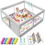 Waterproof Baby Playpen with Mat, 50x50 Inch