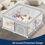 Waterproof Baby Playpen with Mat, 50x50 Inch