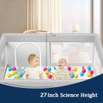 Waterproof Baby Playpen with Mat, 50x50 Inch