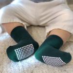 12 Pack Brown Non-Slip Baby Crew Socks
