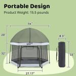 Pamo Babe Portable Playpen with Canopy and Mattress