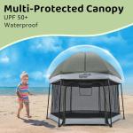 Pamo Babe Portable Playpen with Canopy and Mattress