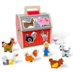 Melissa & Doug Take-Along Wooden Toy Barn Set