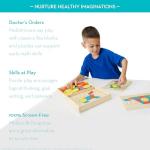 Melissa & Doug Colorful Wooden Pattern Blocks Set