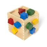 Melissa & Doug Wooden Shape Sorting Cube Toy