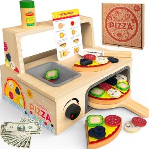 Wooden Pizza Toy Set for Pretend Play