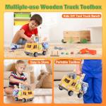 Kids Wooden Truck Tool Set with Toy Drill