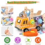 Kids Wooden Truck Tool Set with Toy Drill