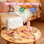 Wooden Pretend Makeup Kit for Toddlers
