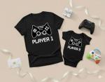 Gamer Dad and Baby Matching Outfits Set