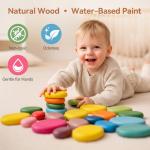 Extra-Large Wooden Stacking Rocks for Toddlers
