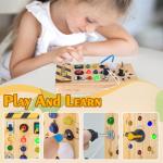 Montessori Wooden Busy Board with LED Switches