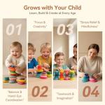 Extra-Large Wooden Stacking Rocks for Toddlers