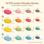 Extra-Large Wooden Stacking Rocks for Toddlers