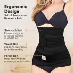 3 in 1 Postpartum Belly Support Wrap (Midnight Black)