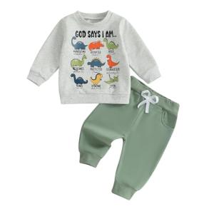 Dinosaur Sweatshirt and Pants Set for Toddlers
