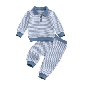 Toddler Boy Striped Sweater and Pant Set