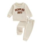 Kupretty Toddler Boy Waffle Knit Outfit Set