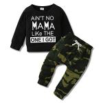 YALLET Toddler Hoodie and Pants Set, Black