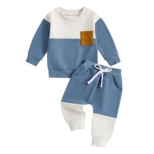 Kupretty Color Block Toddler Sweatshirt and Joggers Set