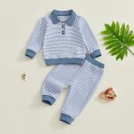 Toddler Boy Striped Sweater and Pant Set