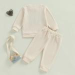 Kupretty Toddler Boy Waffle Knit Outfit Set