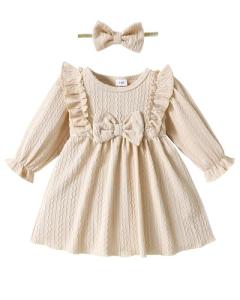 Cute Off-White Dress for Baby Girls 6-12 Months