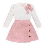 Toddler Girl Plaid Dress and Sweatshirt Set