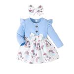 Toddler Girl Corduroy Dress with Bow Headband